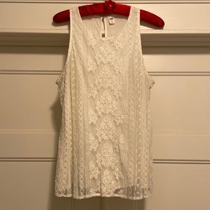Ladies Old Navy XL Lace Sleeveless Top Cream
